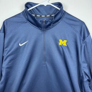 Nike Michigan‎ Wolverines Dri-FIT Quarter Zip Pullover Men's XL Navy Yellow NCAA